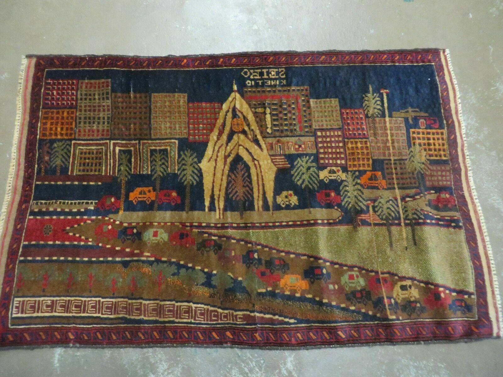 3' X 5' New Vintage Handmade Afghan Balouch Tribal Wool Pictorial Rug # 304 - Jewel Rugs