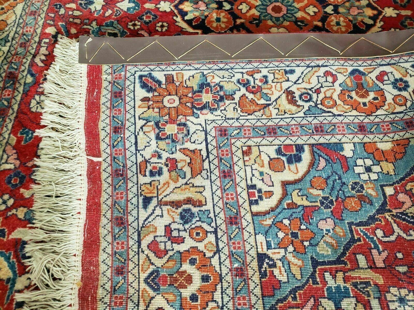 3' 6" X 5' 5" Handmade Knotted India Floral Wool Rug Hand Knotted Carpet Red - Jewel Rugs