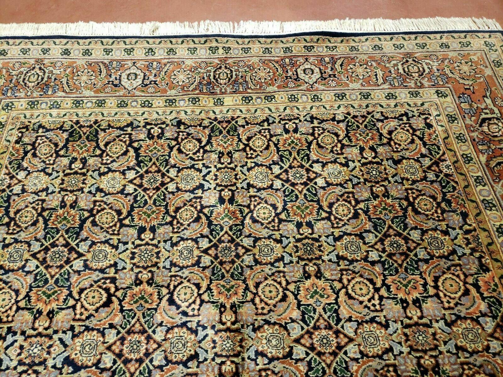 6' X 9' Vintage Handmade Indian Agra Wool Rug Nice - Jewel Rugs