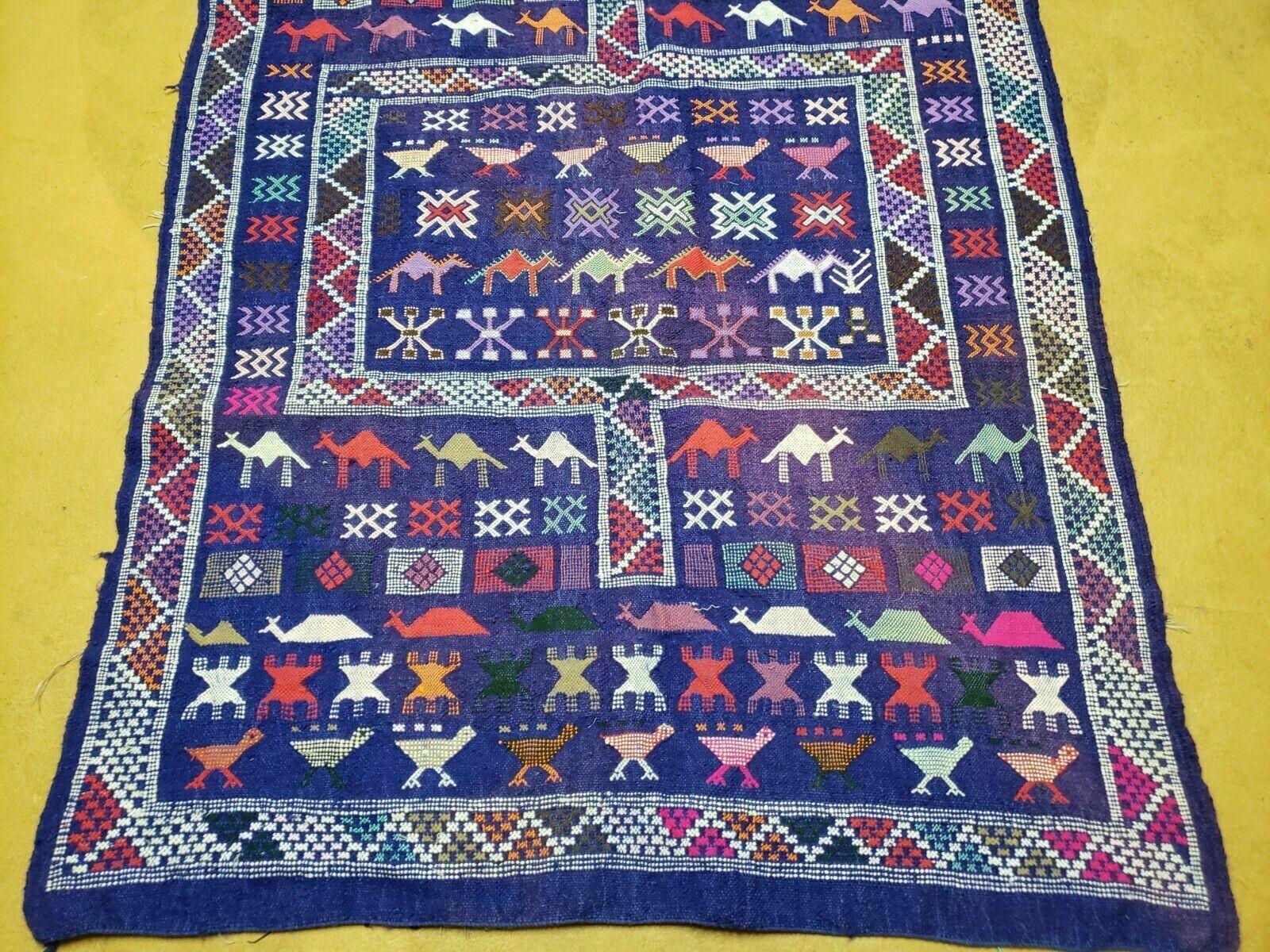 Shops 2'8x1'9 feet, vintage small kilim rugs, vintage rugs, small kilim rugs, oushak kilim rugs, handmade small blue kilim rugs, rugs, kilims,