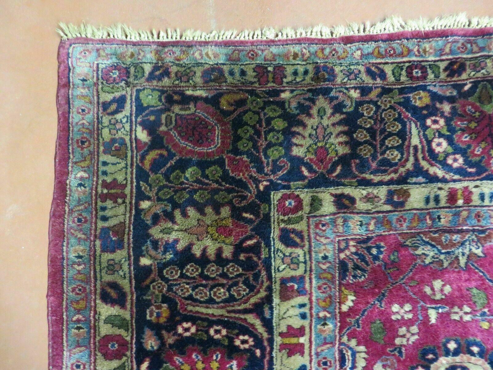 9' X 12 Antique 1920s Handmade Agra Indo Rug Beautiful Wine Red Vegetable Dye - Jewel Rugs