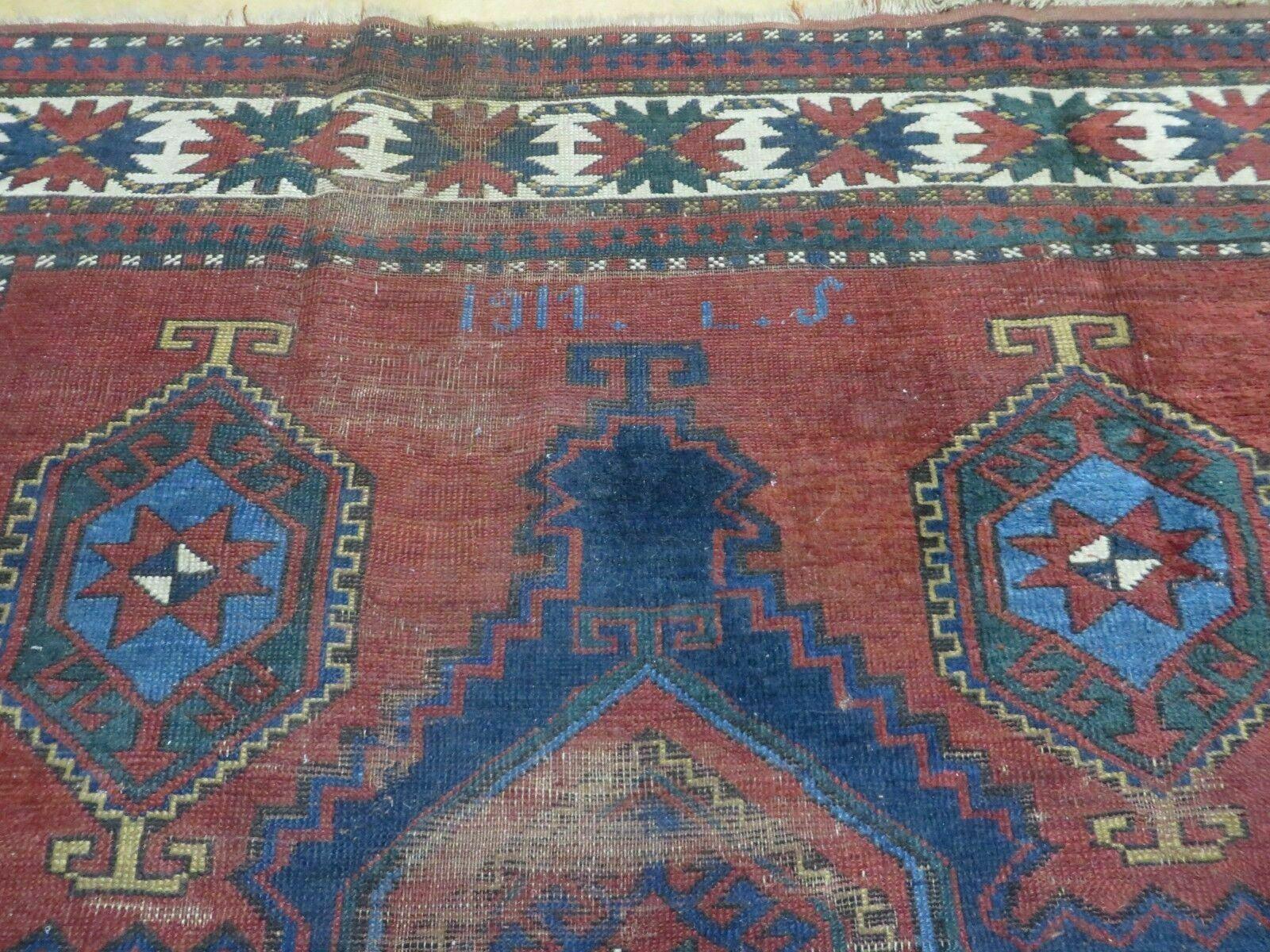 5' X 8' Antique Handmade Caucasian Kazak Shirvan Armanian Wool Rug Dated Nice - Jewel Rugs