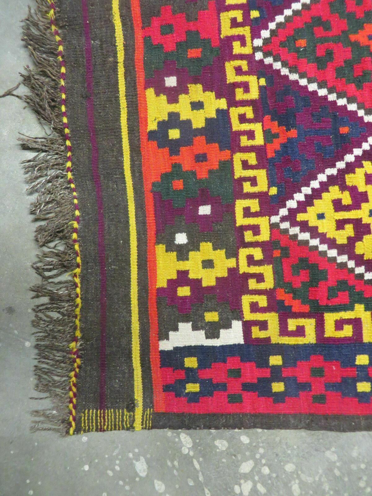 6' X 13' Antique Turkish Kilim Handmade Flat Weave Wool Rug Veg Dye - Jewel Rugs