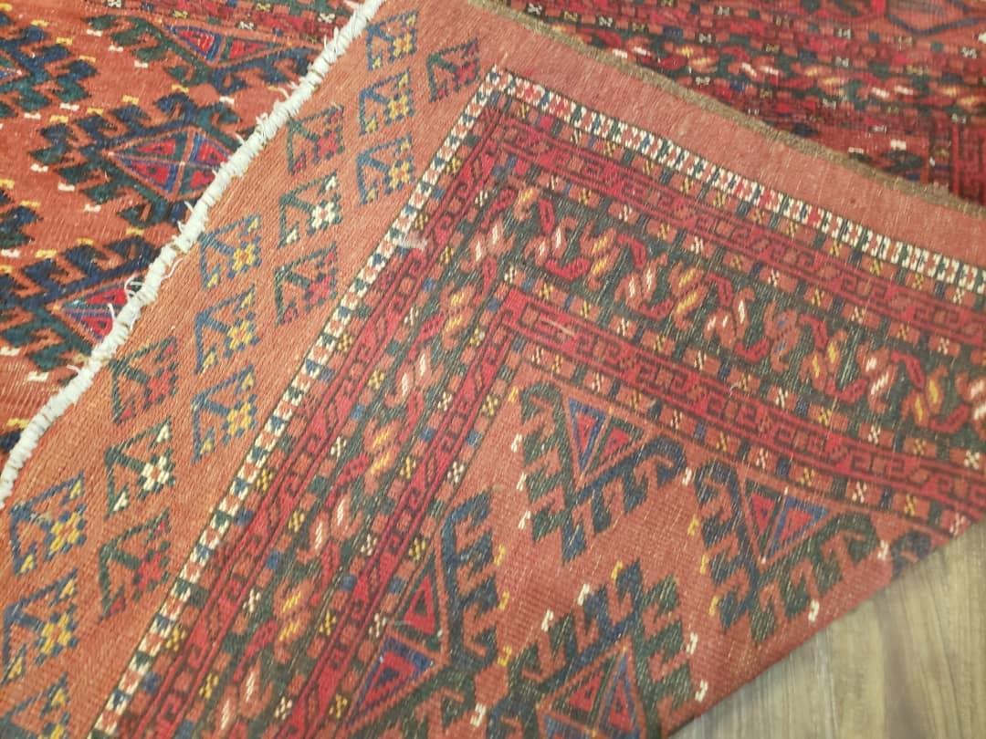 Antique Turkoman Rug 3'4" x 5', Collecticble Yamud Oriental Rug, Seat Pillow Cushion Cover, Tribal Mat, Wool Red Hand-Knotted Mafresh Carpet - Jewel Rugs