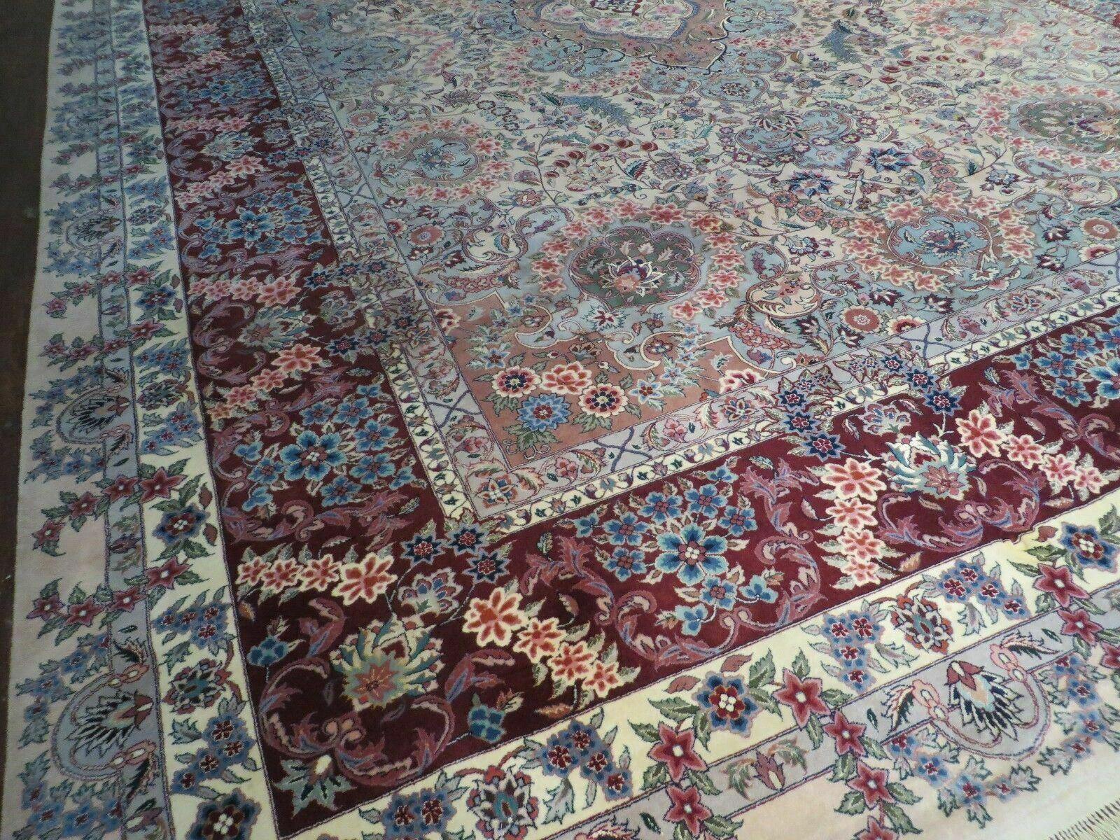 10' X 14' Finely Woven Handmade Chinese Oriental Carpet with Persian Tabriz Design Wool Rug With Silk Accents - Jewel Rugs