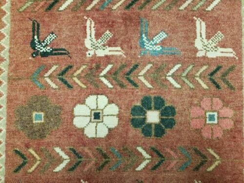 2' 7" X 4' 2" Antique Handmade Turkish Wool Rug Veg Dye Bird Fly - Jewel Rugs