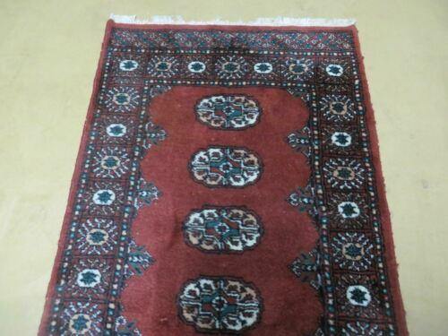 2' 4" X 11' 6" Vintage Handmade Bokhara Turkoman Pakistani Wool Runner Rug Nice - Jewel Rugs