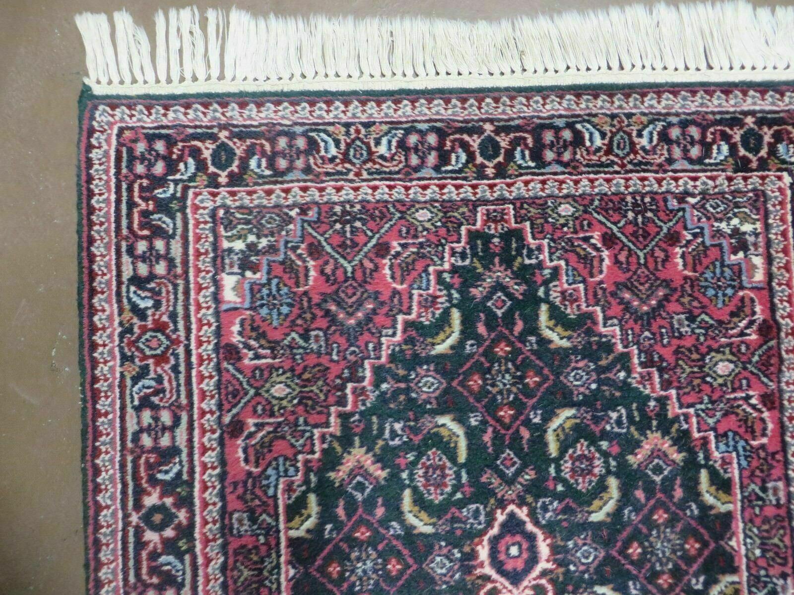 2'9" X 10' Vintage Handmade India Floral Oriental Wool Rug Vegetable Dyes Runner # 838 - Jewel Rugs