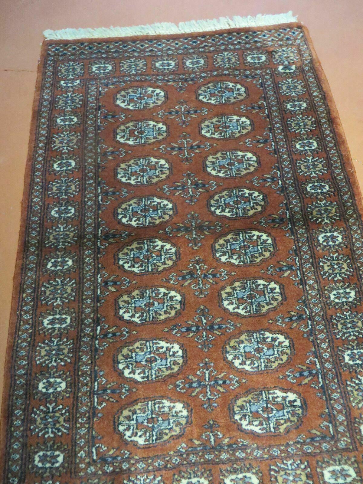 3' X 4' Vintage Handmade Pakistan Turkoman Bokhara Fine Woven Wool Rug - Jewel Rugs