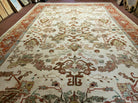 10' X 16' Hand Knotted Wool Indo Oushak Ushak Oriental Carpet Beige and Red - Jewel Rugs