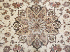 8x10 Oriental Carpet - Persian Design Rug - Wool Hand Knotted Area Rug with Silk Rug - Very Fine Beige Floral Rug - Elegant Dining Room Rug - Jewel Rugs