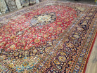 Antique 1930s Persian Kashan 10x14, Wool, Hand-Knotted, Central Medallion - Jewel Rugs