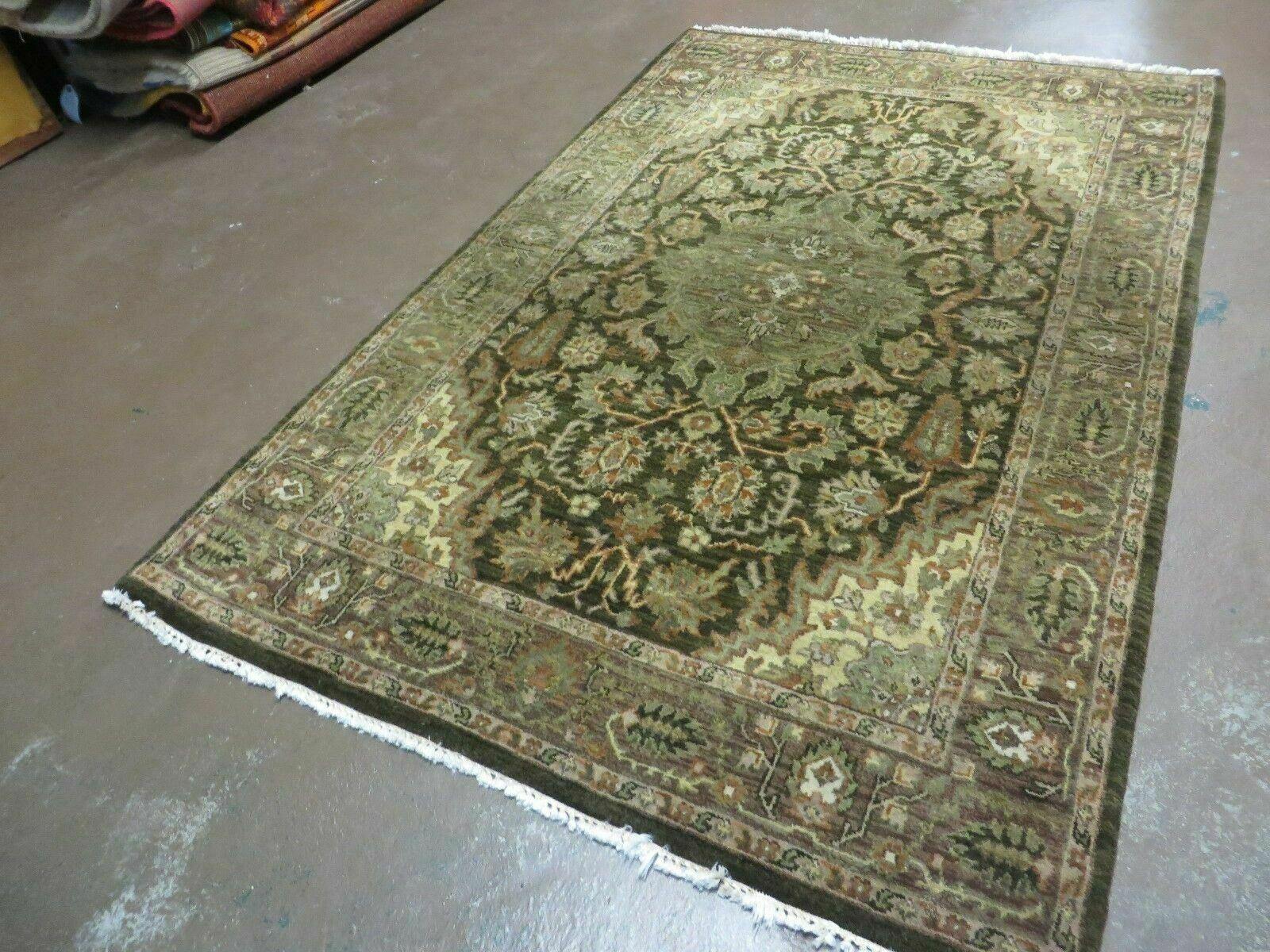 4' X 6' Handmade India Floral Oriental Tea Washed Wool Rug Veg Dyes # M709 Nice - Jewel Rugs