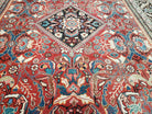 9' X 12' Antique Handmade Oriental Floral Wool Area Rug Organic Red Nice - Jewel Rugs