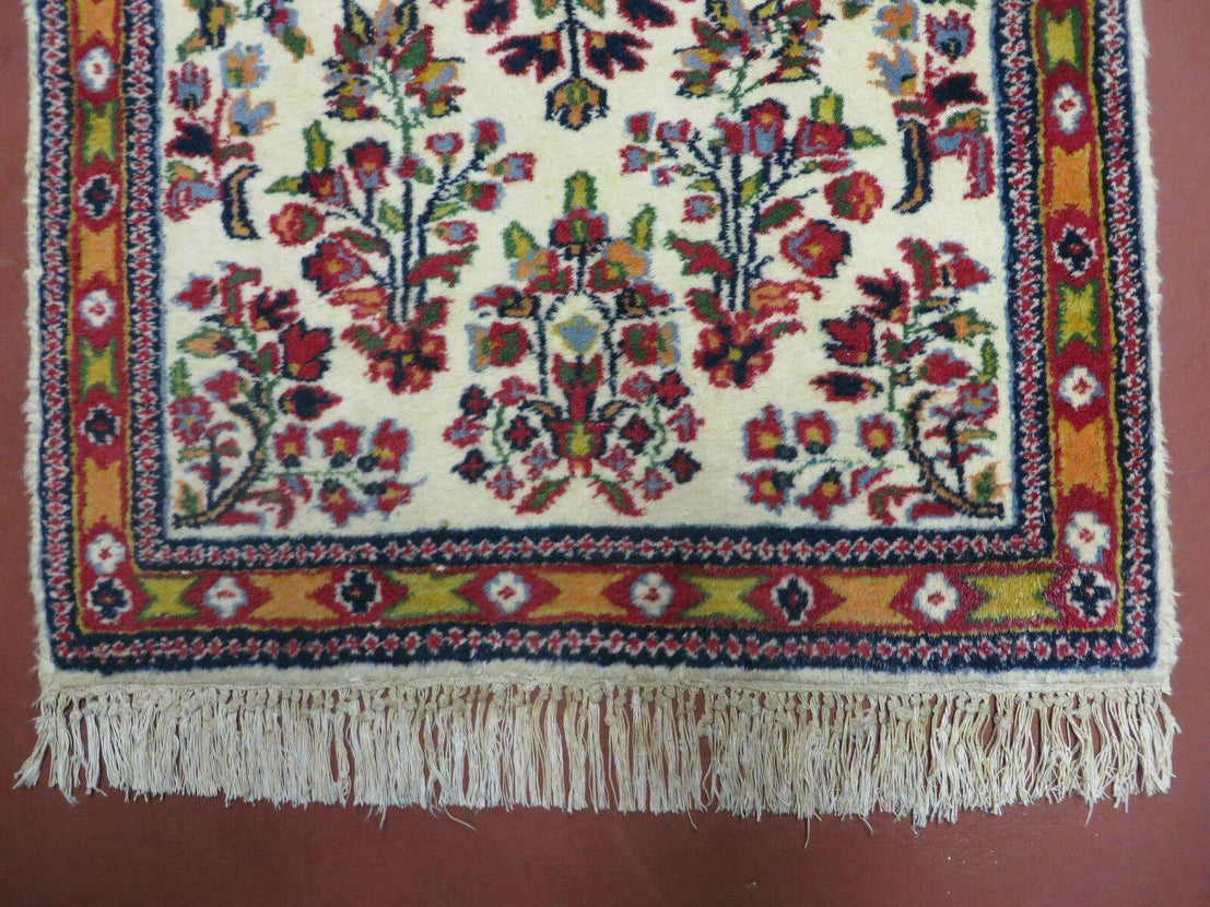 Vintage Small Hand Knotted Persian Rug, Miniature Oriental Wool