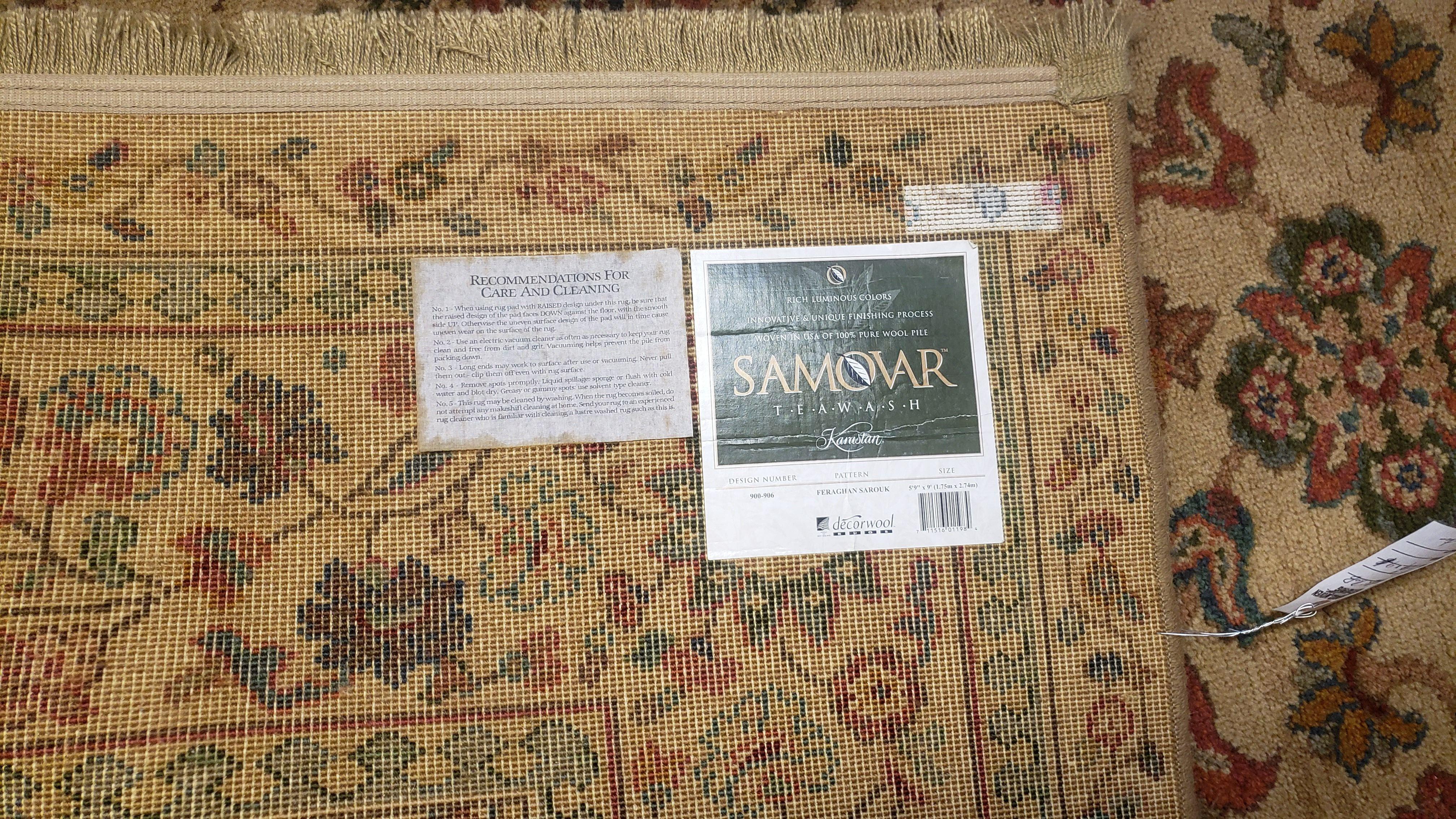 6x9 Karastan Samovar Rug Teawash 900-906 Feraghan Sarouk Pattern 5'9" x 9" Wool Carpet USA Vintage Nice Pair B - Jewel Rugs