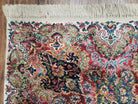 8' 8" X 12' Karastan Made Floral Kirman # 742 Wool Rug American Ivory/Beige Nice - Jewel Rugs