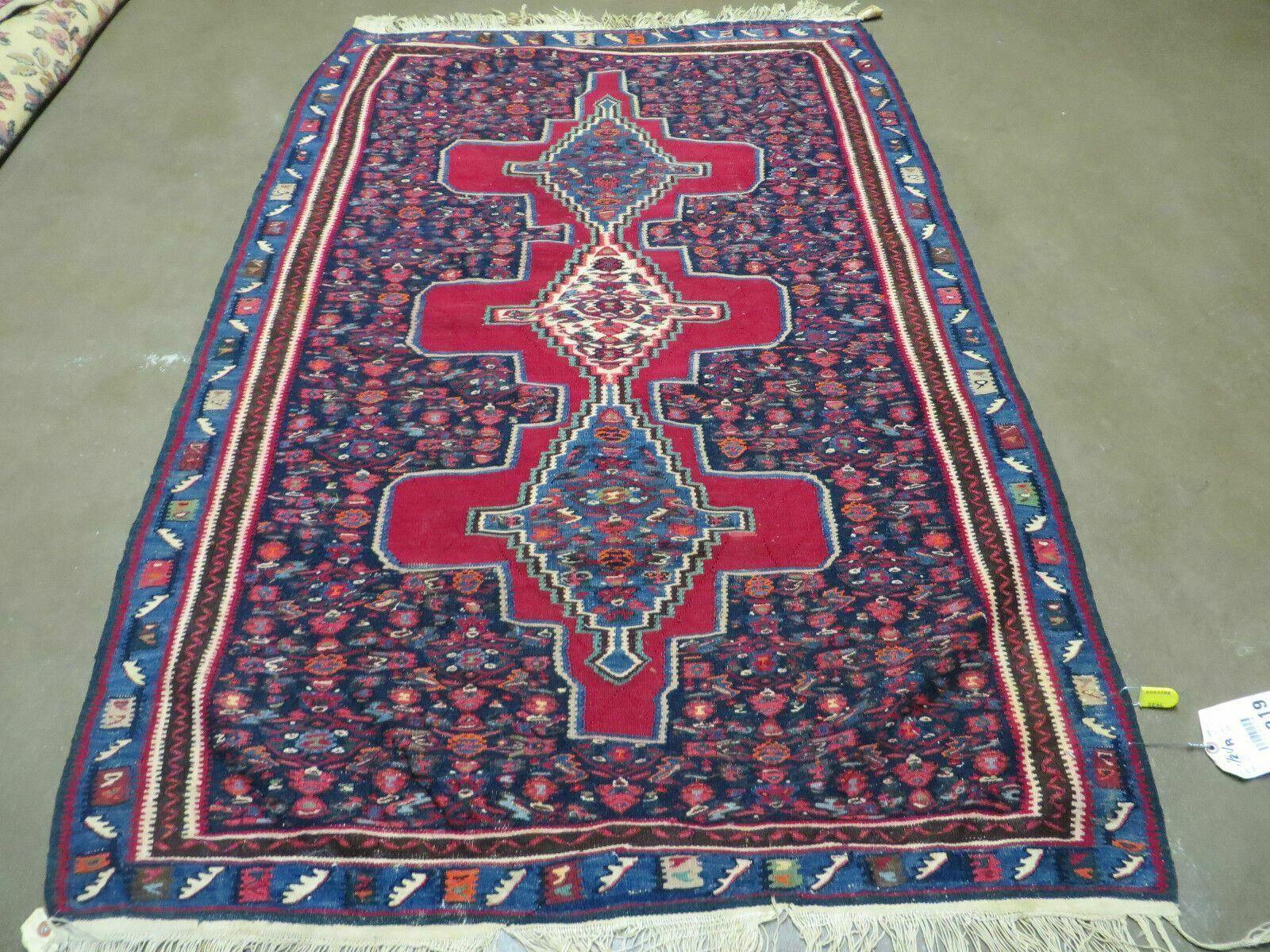 4' X 5' Antique Handmade Turkish Wool Kilim Flat weave Rug Blanket Tribal - Jewel Rugs