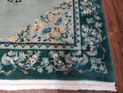 Vintage Chinese Art Deco Area Rug 6 x 9, Wool Hand-Knotted Light Teal Oriental Carpet, 6x8 - 6x9 Nichols 1950s Rug, Birds Phoenix, Pair B - Jewel Rugs