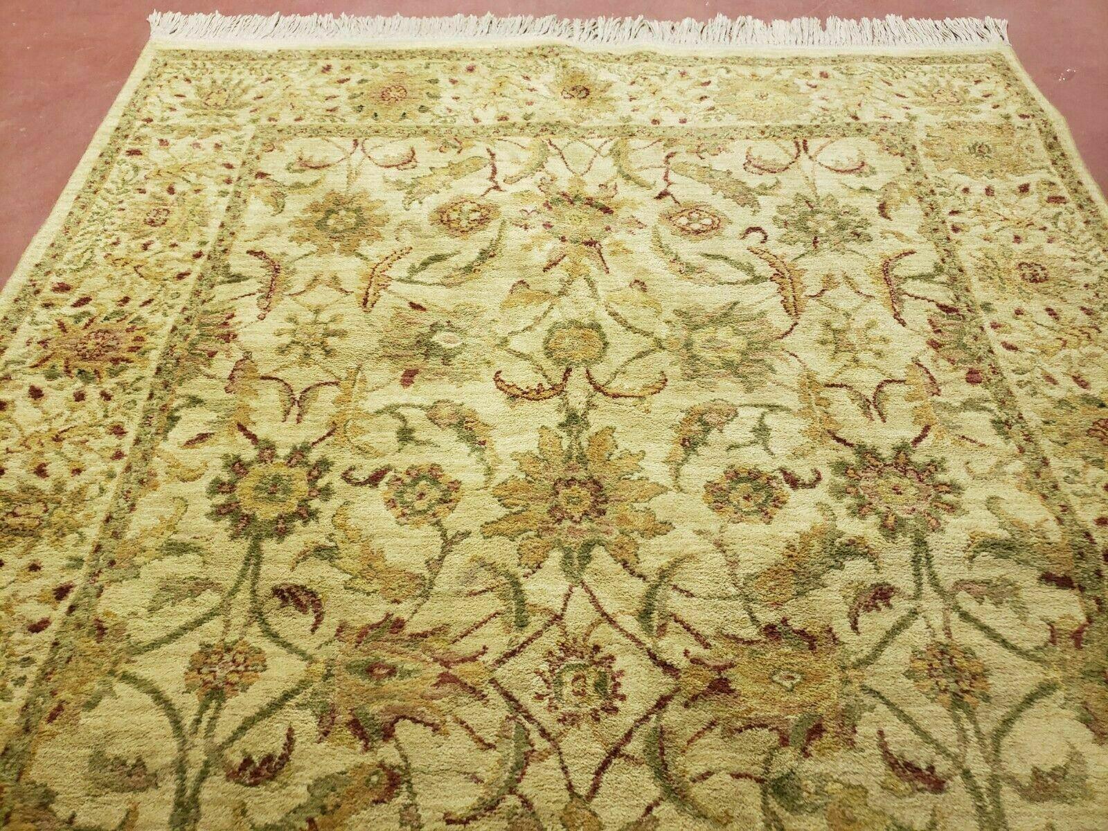 Belgium Power Loomed Rug 5x7, Vintage Oriental Wool Carpet, Beige - Jewel Rugs