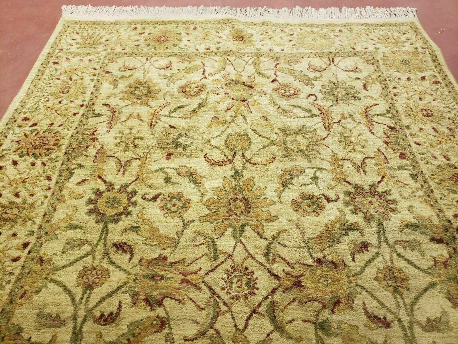 5' X 7' Vintage Machine Made Floral Oriental Wool Rug Nice Beige Traditional Style Home Décor - Jewel Rugs