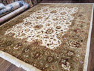 8x10 Handmade Rug, 10 x 8 Oriental Carpet, 8 by 10 Ivory Rug, Fine Wool Rug, Top Quality Rug, Beige Floral Rug Pak Persian Rug, Pakistan Rug - Jewel Rugs