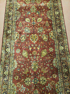 2' 7" X 12' Vintage Handmade Indian Floral Wool Rug Runner Red Oriental Carpet Nice - Jewel Rugs