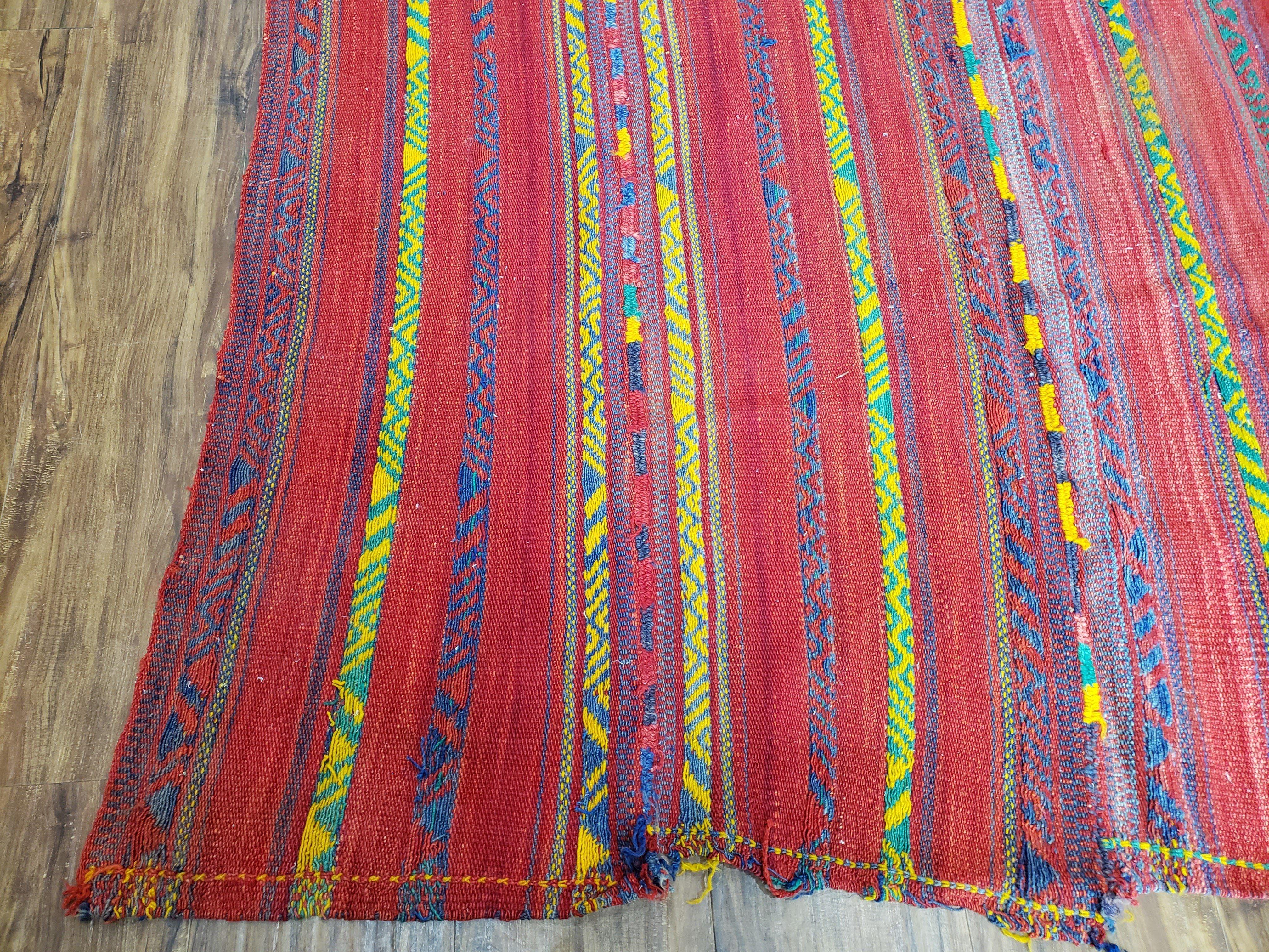 Vintage Turkish Jajim Kilim Flat Weave Rug with Colorful Stripes, Anatolian Kilim Rug, Jijim Cicim Carpet, 5x11 Boho Rug Multicolor, Unique - Jewel Rugs