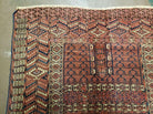 3'8" X 4' 5" Antique Handmade Tekkeh Turkoman Engsi Hatchli 4 Seasons Wool Rug - Jewel Rugs