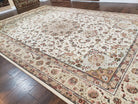 Vintage Rug, Hand-Knotted Oriental Carpet, Sino-Persian Rug, Elegant Traditional Rug, Central Medallion, Floral, Wool Silk Area Quality Rug - Jewel Rugs