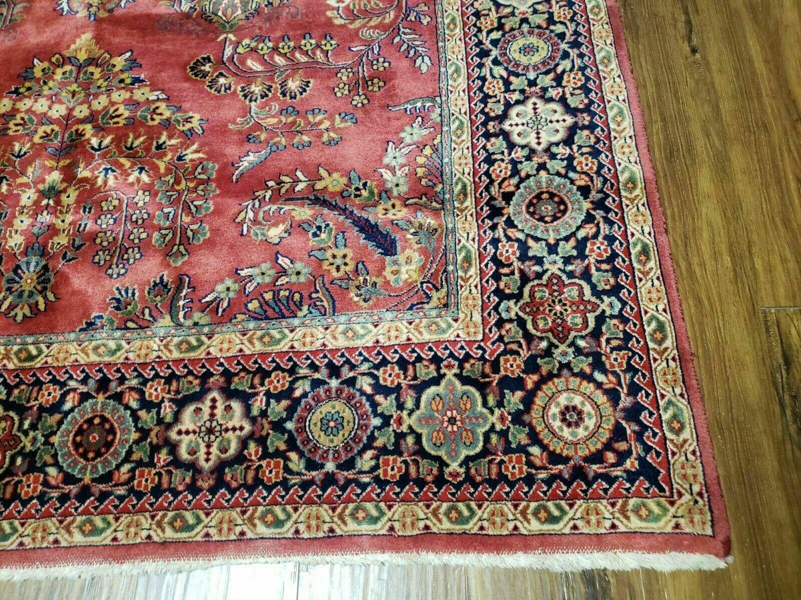 6' X 9' Antique Handmade India Floral Rug Highly Detailed Red Hand Knotted Nice - Jewel Rugs