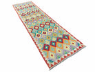 Colorful Kilim Runner Rug 2.5 x 10 Turkish Kilim Runner Chobi Runner Rug Diamond Kilim New Multicolor Kilim Wool Runner - Jewel Rugs