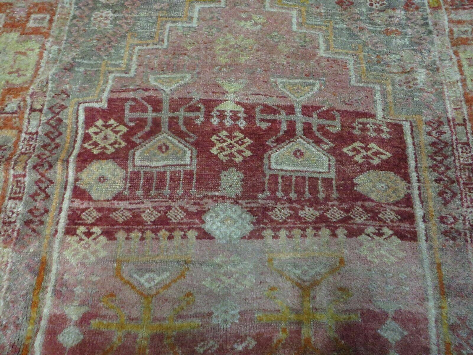 4' X 7' Antique 1920 Handmade Turkish Melas Prayer Design Wool Rug Organic # 62 - Jewel Rugs