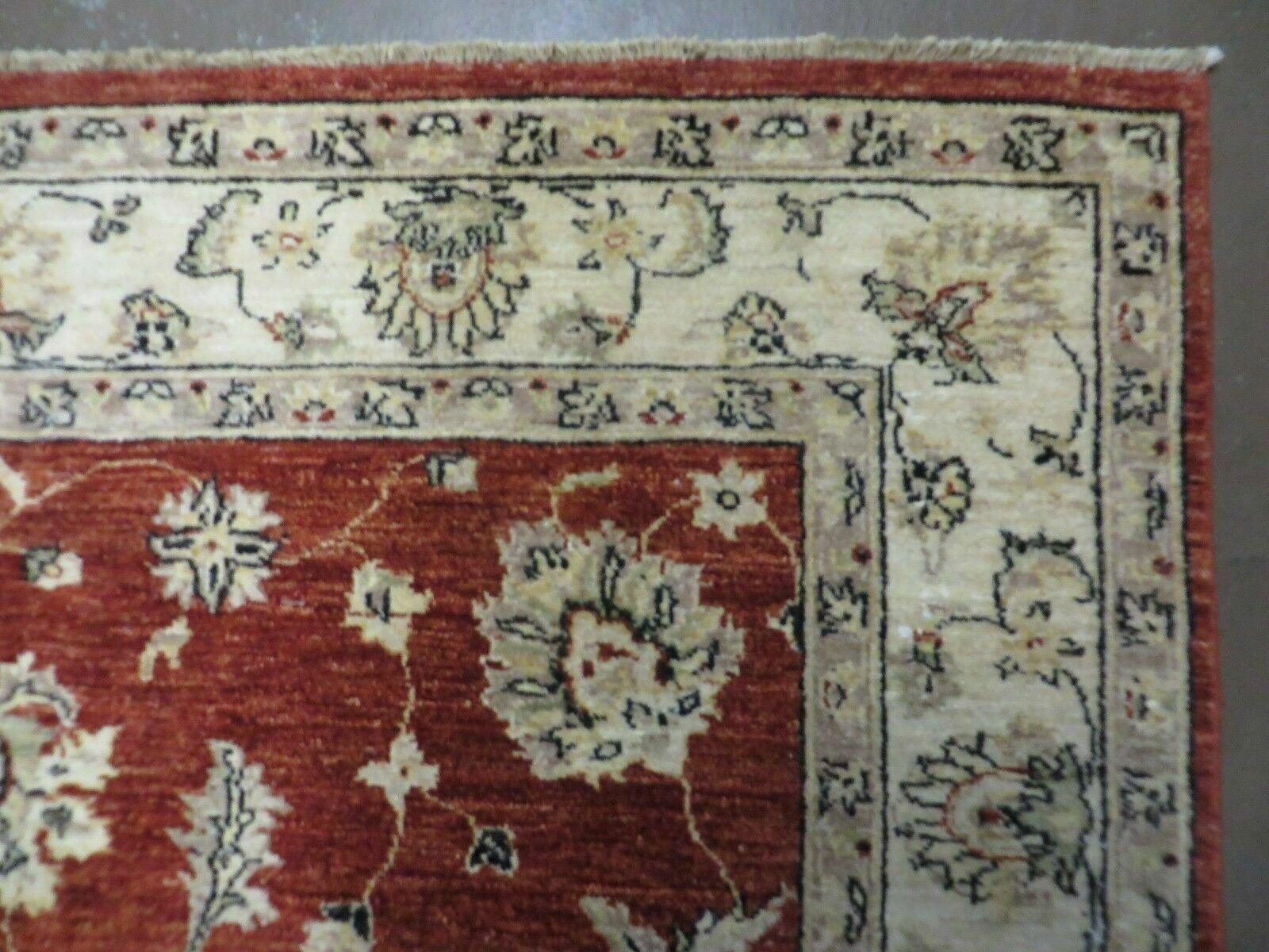 6' X 9' Vintage Fine Handmade Peshawar Agra Chobi Wool Rug Vegy Dye Tomato Nice - Jewel Rugs