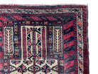 2' 6" X 4' 4" Vintage Handmade Tribal Wool Rug Balouchi Afghan Rug Red 3x5 - Jewel Rugs