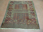 4' X 5' Antique Handmade Fine Tekkeh Turkoman Engsi Hatchli 4 Seasons Wool Rug - Jewel Rugs