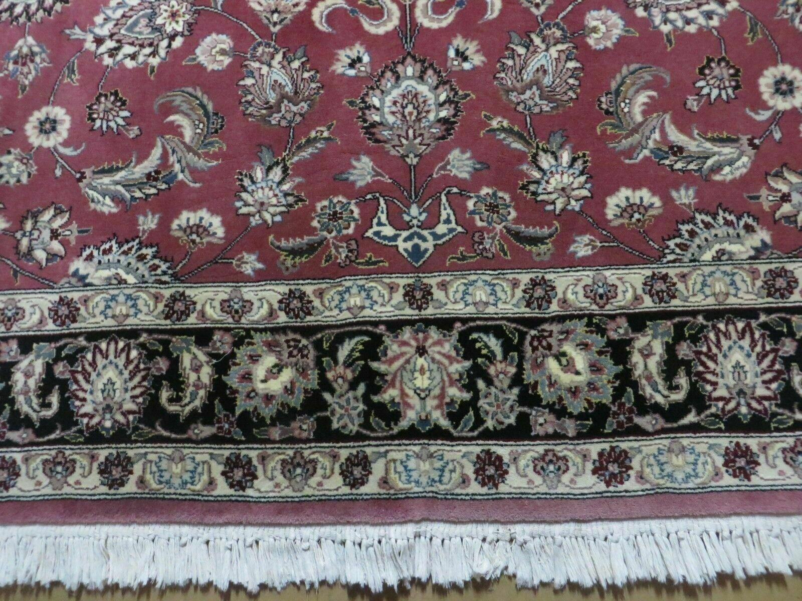 6' X 9' Vintage Handmade Fine India Floral Oriental Silk Accent Wool Rug Carpet - Jewel Rugs