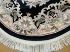 4' X 4' Vintage Round Handmade Chinese Peking Art Deco Wool Rug Flowers 90 Line - Jewel Rugs