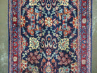 2' 5" X 15' 5" Vintage Dark Blue Indian Floral Handmade Wool Long Runner Rug Wow - Jewel Rugs