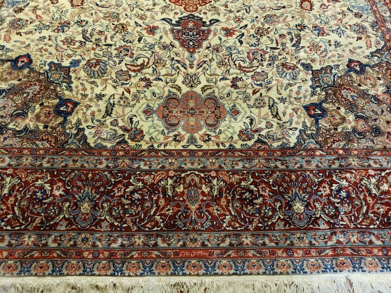 7' X 10' One-Of-A-Kind Chinese Oriental Hand Knotted Wool Silk Rug Flower Deer - Jewel Rugs