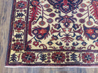 Vintage Small Afghan Tribal Area Rug 3x4 - 3x5, Wool Hand-Knotted Ivory Red Balouchi Floral Carpet, Handmade Oriental Entryway Rug Medallion - Jewel Rugs