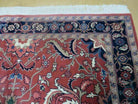 6' X 9' Vintage Hand Made India Floral Oriental Wool Rug Vegetable Dyes Nice Red - Jewel Rugs