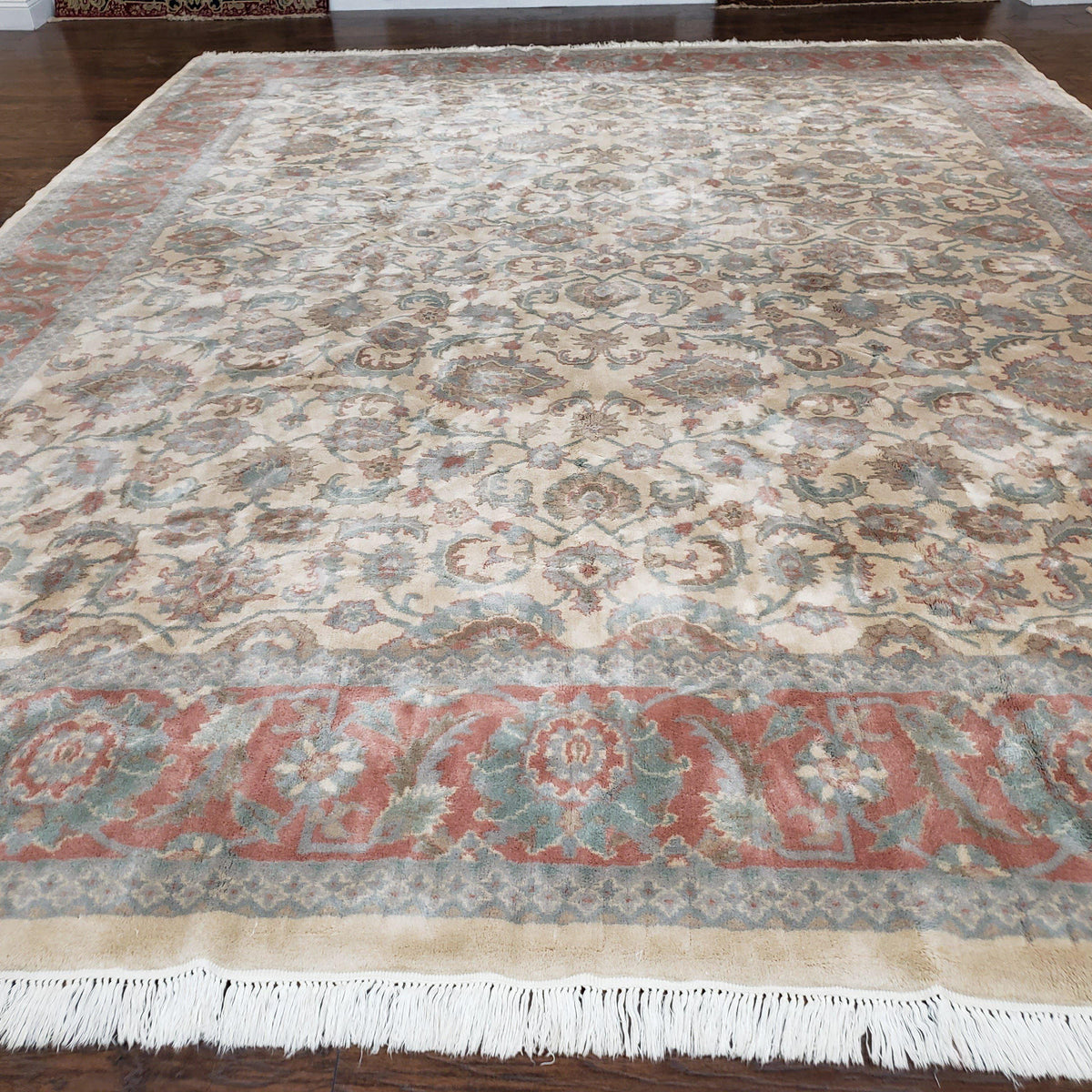 Vintage Turkish Oushak Mahal Area Rug, 11'4