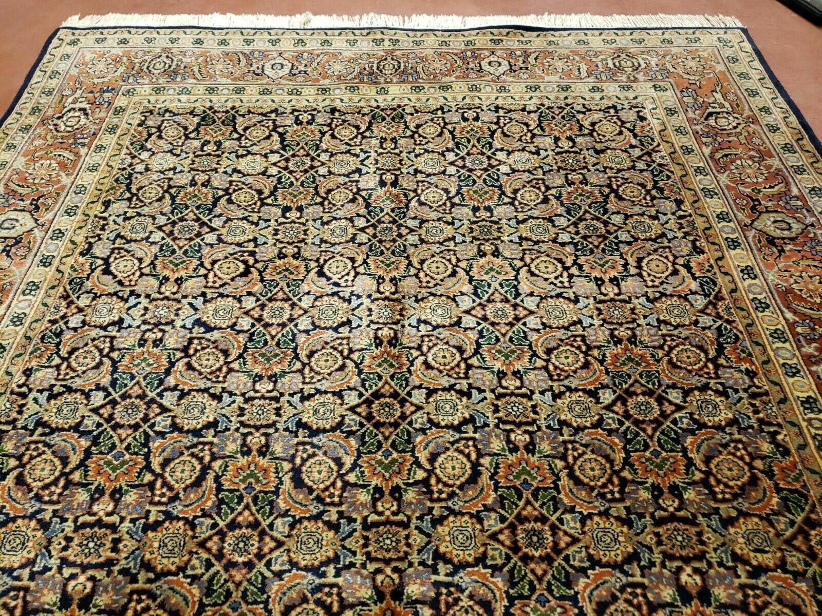 6' X 9' Vintage Handmade Indian Agra Wool Rug Nice - Jewel Rugs