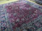 8' X 10' Antique Handmade Larastan Indian Wool Rug Carpet Wine Red Nice - Jewel Rugs