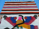 4' X 6' Vintage Handmade Latin American Mexican Wool Blanket Kilim Rug Eagle - Jewel Rugs