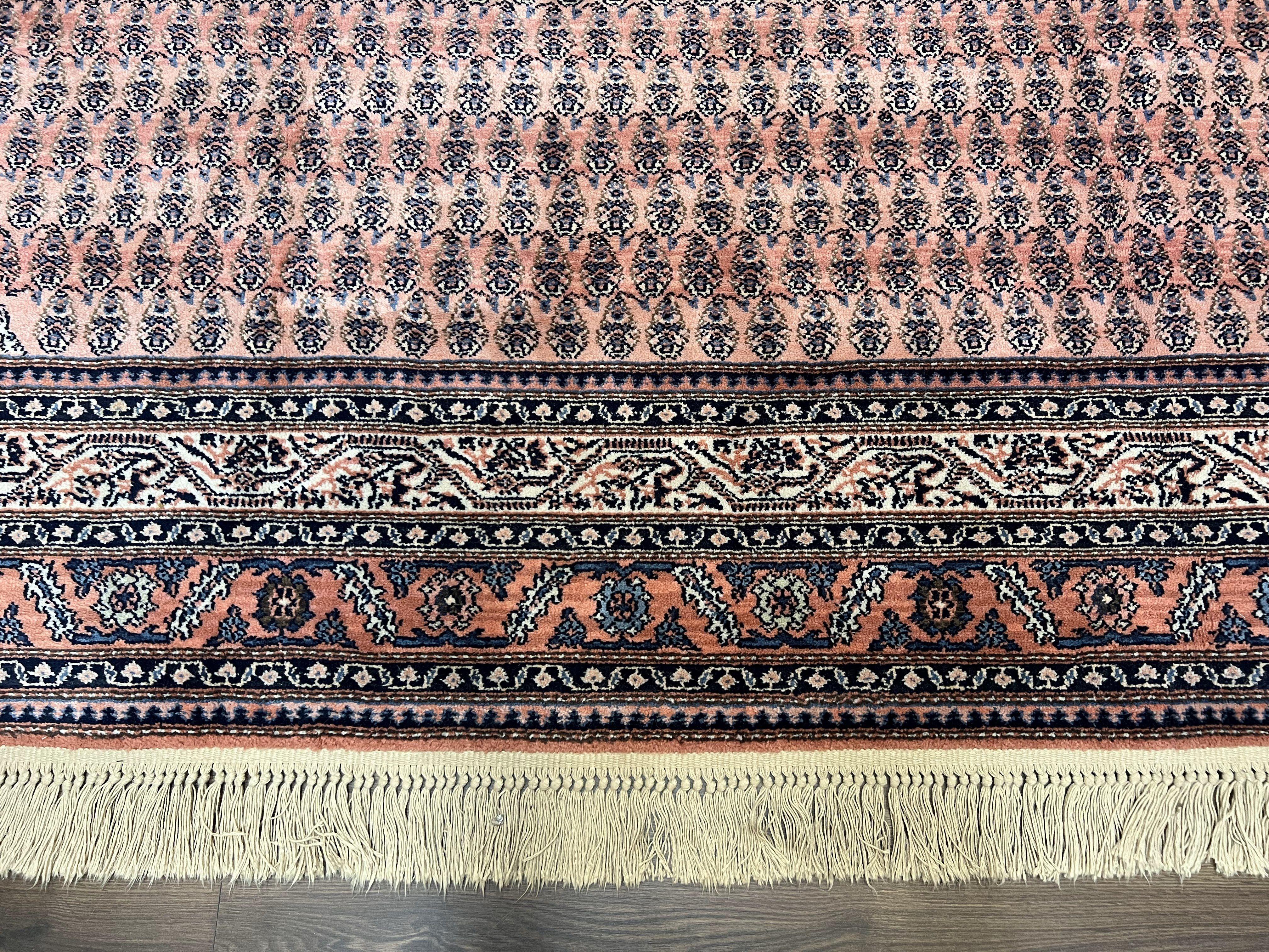 8.8 x 11.8 Karastan Mir Seraband Rug #570, Stately Homes Collection, Wool Karastan Carpet, Salmon Red Cream Black, Vintage Area Rug 9x12 - Jewel Rugs