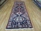 3'5" X 10'7" Vintage Handmade Turkish Blue Wool Runner Rug Nice - Jewel Rugs