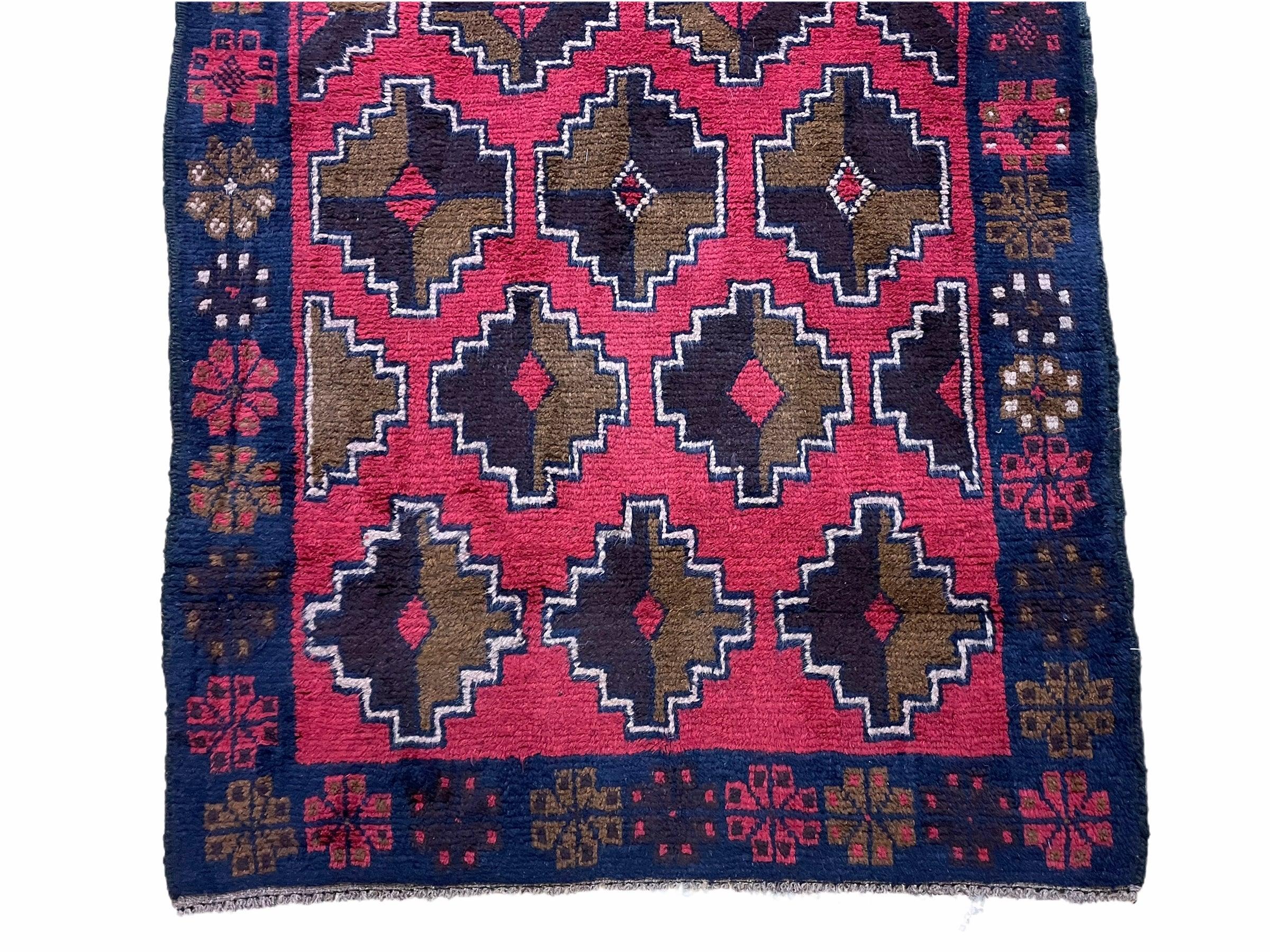 3' X 4' 7" Vintage Handmade Tribal Wool Rug Balouchi Rug Afghan Rug Red Brown - Jewel Rugs