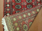 2' 7" X 10' Vintage Handmade Bokhara Turkoman Pakistani Wool Red Runner Rug Nice - Jewel Rugs